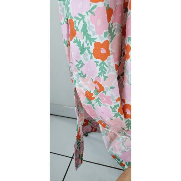 FREE ASSEMBLY Pink Floral Sleeves A-line Cotton Button Dress Sz XL - Picture 8 of 16